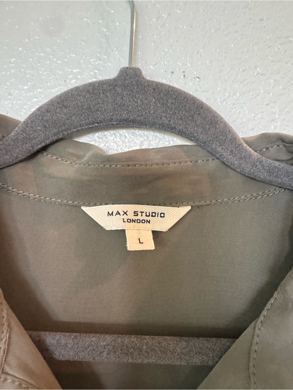 Max Studio Olive Green Tiered Midi Dress - Picture 3 of 8